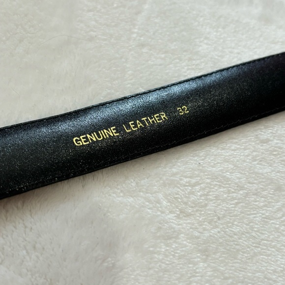 Women’s Genuine Leather Belt - black & silver, size 32 - Picture 3 of 5